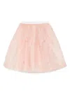 Bonpoint Tulle With Floral Motifs Pois Skirt In Pink