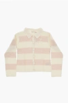 Bonpoint Two Tone Crochet Faro Cardigan With Collar