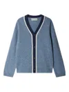 Bonpoint V-neck Cardigan In Blue