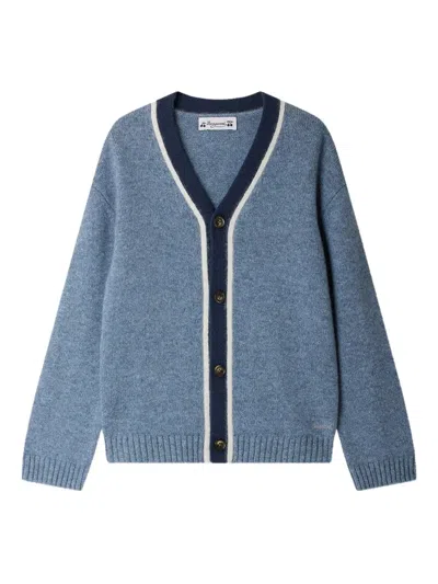 Bonpoint Kids' V-neck Cardigan In Blue