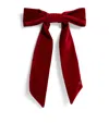 Bonpoint Velvet Ribbon Hair Clip In Burgundy