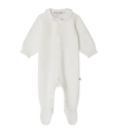 Bonpoint Kids' Velvet Tintina Sleepsuit In Neutral