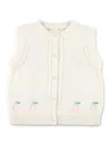 Bonpoint Round-neck Knitted Vest In Blanc Lait