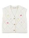 Bonpoint Ticiana Intarsia-knit Vest In Blanc Lait