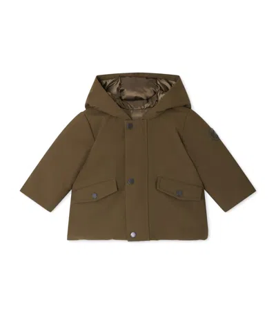 Bonpoint Kids' Water-repellent Hooded Parka In Green