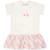 BONPOINT WHITE CASUAL DRESS FOR GIRL WITH CHERRIES