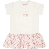 Bonpoint White Casual Dress For Girl With Cherries In White