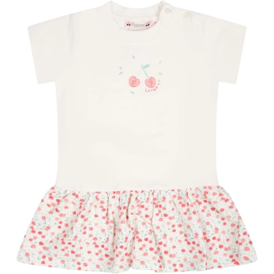 Bonpoint Babies' White Casual Dress For Girl With Cherries