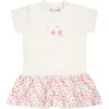 BONPOINT WHITE CASUAL DRESS FOR GIRL WITH CHERRIES