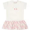 Bonpoint White Casual Dress For Girl With Cherries In White