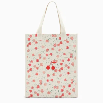 Bonpoint White Cotton Bag With Cherry Print