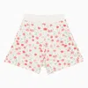 BONPOINT WHITE COTTON SHORT WITH CHERRY PRINT