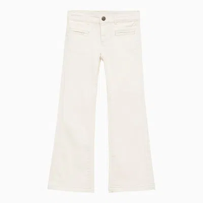 Bonpoint White Flared Cotton Trousers