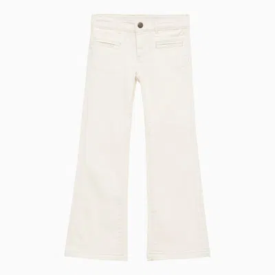BONPOINT WHITE FLARED COTTON TROUSERS