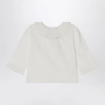 Bonpoint White Joliette Blouse With Ruffles