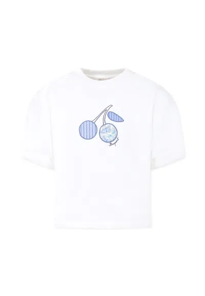 Bonpoint Kids' White Sweatshirt For Girl With Cherries