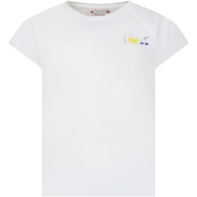 Bonpoint Kids' White T-shirt For Girl With Embroidery