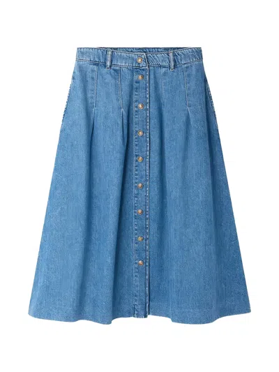 Bonpoint Women Buttoned A-line Skirt In Blue