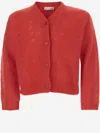 Bonpoint Knit Cardigan In Rosso
