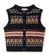 Bonpoint Wool-blend Jonia Sleeveless Cardigan In Black