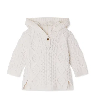 Bonpoint Kids' Wool-blend Tainy Hooded Sweater In White