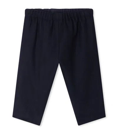 Bonpoint Kids' Wool-blend Tweed Elasticated Trousers In Blue