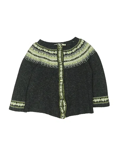 Pre-owned Bonpoint Kids' Wool Cardigan Sweater In Green