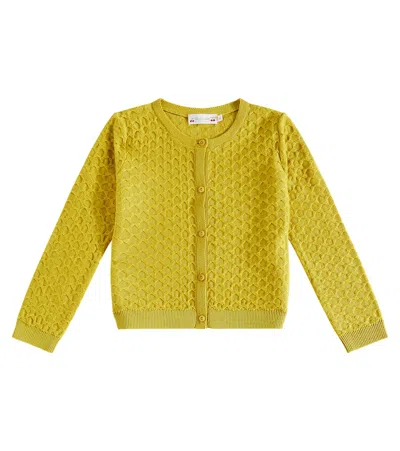 Bonpoint Kids' Wool Cardigan In Anis