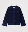 Bonpoint Wool-cashmere Denim-effect Jacket In Blue