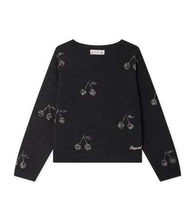 Bonpoint Kids' Wool Cherry Sweater In Gray
