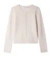 Bonpoint Diamond-pattern Cardigan In Pink