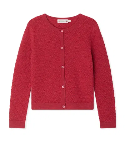BONPOINT WOOL DIAMOND-KNIT GARANCIE CARDIGAN