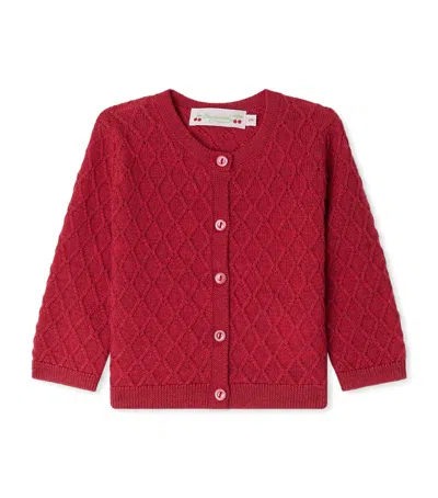 Bonpoint Kids' Wool Jarancia Cardigan In Red
