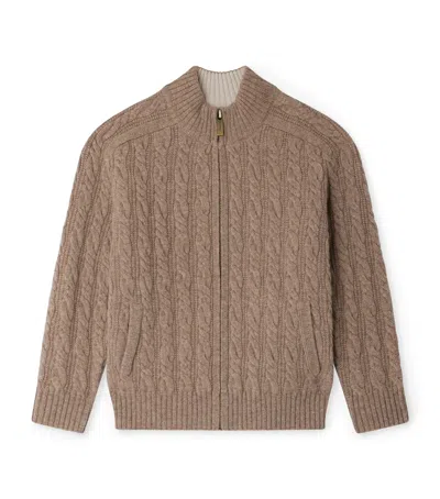 Bonpoint Kids' Wool Jasper Cardigan In Brown