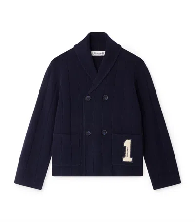 Bonpoint Kids' Wool Josef Cardigan In Blue