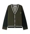 Bonpoint Julian Striped-panel Wool Cardigan In Green