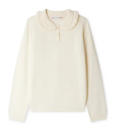 Bonpoint Kids' Wool Peter Pan-collar Sweater In White