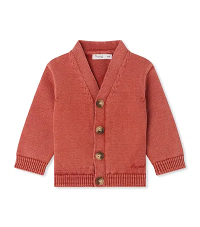 Bonpoint Kids'  Wool V-neck Cardigan In Red