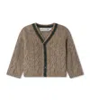 Bonpoint Giorginoli V-neck Cable Knit Cardigan In Brown