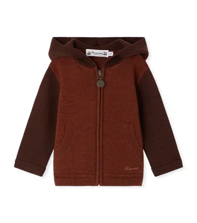 Bonpoint Kids'  Wool Zip-up Hoodie In Burgundy