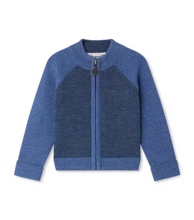 Bonpoint Kids'  Wool Zip-up Sweatshirt In Blue