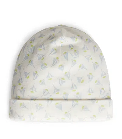 Bonpoint Kids'  Wool-cotton Boat Print Hat In Blue
