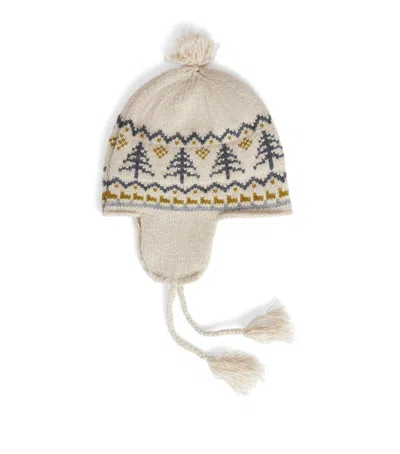 Bonpoint Kids'  Wool-cotton-blend Tassel Hat In Beige