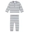 Bonpoint X Guest In Residence Baby Lumi Striped Cashmere Two-piece Set In Gray