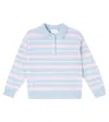 Bonpoint X Guest In Residence Louie Striped Cashmere Polo Sweater In Blue