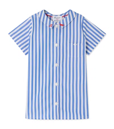 Bonpoint Kids'  X Maison Kitsuné Stripe Dress In Navy