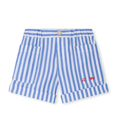 Bonpoint Kids'  X Maison Kitsuné Stripe Shorts In Blue