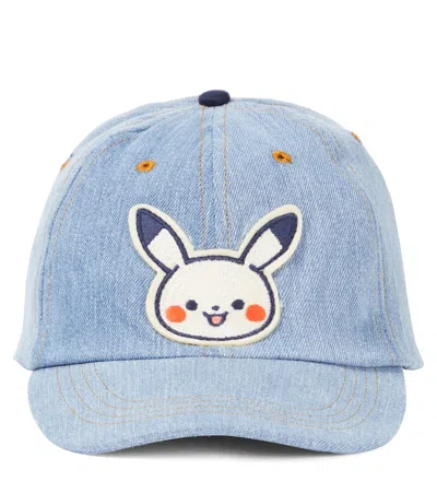 Bonpoint Kids' Arnold Embroidered Denim Baseball Cap In Blue