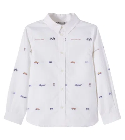 Bonpoint Kids' X Porsche Daho Cotton Jacquard Shirt In White