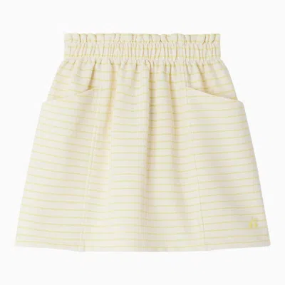 Bonpoint Yellow Striped Felicitée Skirt In Cotton Blend
